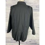 Torrid 2 Blouse Womens 2X Black Hood Eye Closure 3/4 Sleeves Cotton Stretch Photo 2