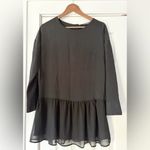 ANINE BING  Classic Black Silk Long‎ Sleeve Dress Size Small EUC Photo 3