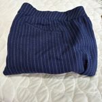Lane Bryant Lane Bryant The Ashley Modernist Collection Blue Pinstripe Crop Pants Size 28 Photo 9