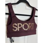 PINK - Victoria's Secret Victoria's Secret Sport XS‎ Burgundy Sports Bra with Metallic Rose Gold Photo 1