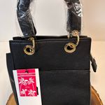 Trina Turk Black Mini Bag with Double Handles Crossbody Strap front slip pocket Photo 3