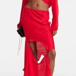 Acne Studios Long Sleeve Blouse in Bright Red 42 New Womens Silk Top Photo 10