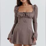 House Of CB  Carlina Mocha Long Sleeve Mini Dress Size Large Photo 0