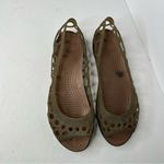 Crocs Brown Flats 8 Intricate circle Cut-Out Design Photo 2