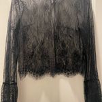 Divided  Mesh Black Blouse Size S Photo 2