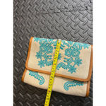 Isabella Fiore  Aqua SPRING RHAPSODY AIDA Flap Clutch Bag Womens Boho Beachy Photo 7