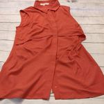 Mustard Seed  orange button down tunic sleeveless top size medium Photo 0