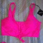 Zaful NWT  Two Piece Button Bathing Suit Hot Pink Photo 1