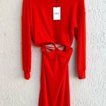 LNA Maaz sweater midi dress tomato red small new with tags Photo 3
