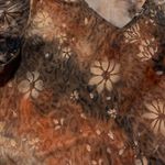 Dress Barn Brown Glitter Fairy Boho Floral asymmetrical 3/4 sleeves blouse - large Photo 4