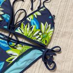 Aerie  Floral String Bikini Set Blue and Green Accents Photo 1