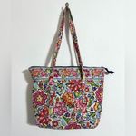 Vera Bradley  Villager Tote in Hope Garden blue and pink floral Photo 1
