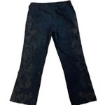 St. John Couture Jeans Sz 12 Wide Leg Raw Hem Embroidered Preppy Cropped Casual Photo 0