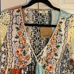 Kori  Colorful Patchwork Blouse with Lace Detail Photo 2