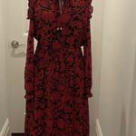 Michael Kors New Without Tags MICHAEL Floral Tie Neck Cold Shoulder Midi Dress Photo 0