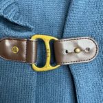 Ralph Lauren Lauren Blue Knit Shawl Collar Cardigan Sweater Buckle Closure Small Photo 2