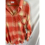Abound NWT  Oversized plaid Haley Shirt Orange Size Medium Photo 2