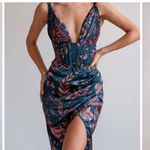 Asymmetrical averie HALLEY DRAPED MIDI dress NWT $168 revolve formal party xxl Blue Photo 6