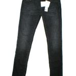 Moschino New NWT Womens 26 Designer Love Black Jeans Distressed Skinny Logo Tall Photo 0