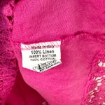 Terzo Millennio Large Linen Tank Top Made In Italy Hot Pink Lace Crochet 1564 Photo 4