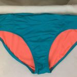 Athleta Blue Swim Shirred Band High Waist 2 Piece Bikini Bottom L Photo 2