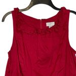 Loft  Ann Taylor Crewneck Ruffle Trim Lined Shift Dress Women 8 Sleeveless Cotton Photo 1