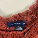 American Eagle Blouse Womens L Rust Floral Floral Smocked Cottagecore Country Photo 3