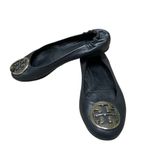 Tory Burch Reva Ballet Flats Women’s 6.5 Travel Black Leather Silver Medallion Photo 1