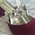 NWT GGBLCS Heels Satin Rhinestone 10.5 Block Heel Pumps Pointed Toe Burgundy Red Photo 11