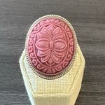 Vintage Signed PTI NEPAL 925 Sterling Silver Ring Size 8 Pink Photo 1