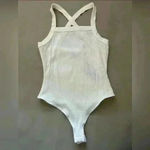 Lulus NWT  Ribbed cross back bodysuit in cream size L Photo 1