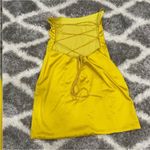 Mac Duggal  26482 Yellow Satin Strappy Back Mini Dress 8 Photo 6