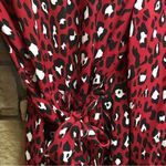 ALC Frank A.L.C. Red & Black Leopard Print Silk Mini Wrap Dress Size 4 Photo 6