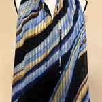 White House | Black Market WHBM Sleeveless Lined Tie Front Top XL Pleated Striped  Chic Halter Neck Blouse Photo 0