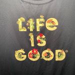 Life is Good Navy Blue Floral Sleep Shirt Tee Stretchy Pajama Women's size Small Photo 2