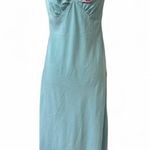 American Vintage vtg. blue embroidered flower fairy midi dress‎ medium. Photo 0