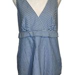 J.Crew light blue & white striped v-neck cotton sleeveless top size 10 Photo 0