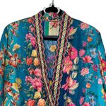 Johnny Was STALLION YENA KIMONO Reversible Silk Colorful Floral Beaded Medium Photo 4
