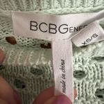BCBGeneration  seafoam green perforated boatneck sweater size XS/S Photo 4