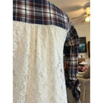 Taylor & Sage  casual flannel with lace back plaid front size extra small Photo 5