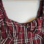 Maeve  Plaid Puff Mini Dress Red Anthropologie Short Sleeve Sweetheart NWT XL Photo 2