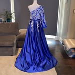 Women’s One Shoulder Full Length Blue Prom Party Dress Size 8 Blue Photo 4
