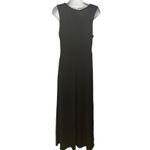 Ronni Nicole  Maxi Dress Black Sleeveless Floral Applique Knit‎ Size 8 Y2K Photo 2