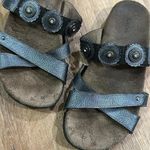 TAOS | Oasis Leather Strappy Silver Metallic Medallion Sandals Size 7 Photo 2