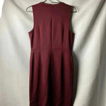 Ann Taylor FACTOR WOMENS SIZE 10PETITE WINE ALINE SLEEVELESS DRESS BOW ACCENT Photo 9