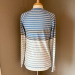 Casual Striped Blue and White Long Sleeve Henley Small Photo 1