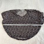 Kirra ‎ Top Womens XS Black Mesh Lace Ditsy Floral Stretch Sheer Oversized Blouse Photo 4