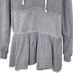 Free People Sail Away Hoodie Women’s Size S Ruffle Tiered Gauzy Gray Photo 5