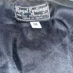 Vintage Formal Royal Feelings 1980s Sequin Jacket Black Silk Formal Blue Size 1X Photo 2