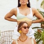 Antonio Melani  x The Nat Note High Waist Striped Swim Bikini Top & Bottom Small Photo 4